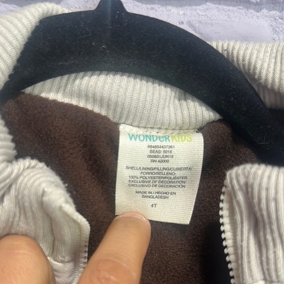 Wonderkids Cream and Brown Kids Vest - Picture 2 of 5